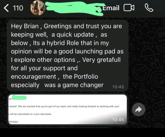 LinkedIn testimonial screenshot